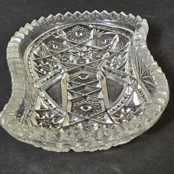 Vintage EAPG McKee Glass FENTEC Pattern Pres Cut Pickle Olive Relish Dish - Picture 2 of 10